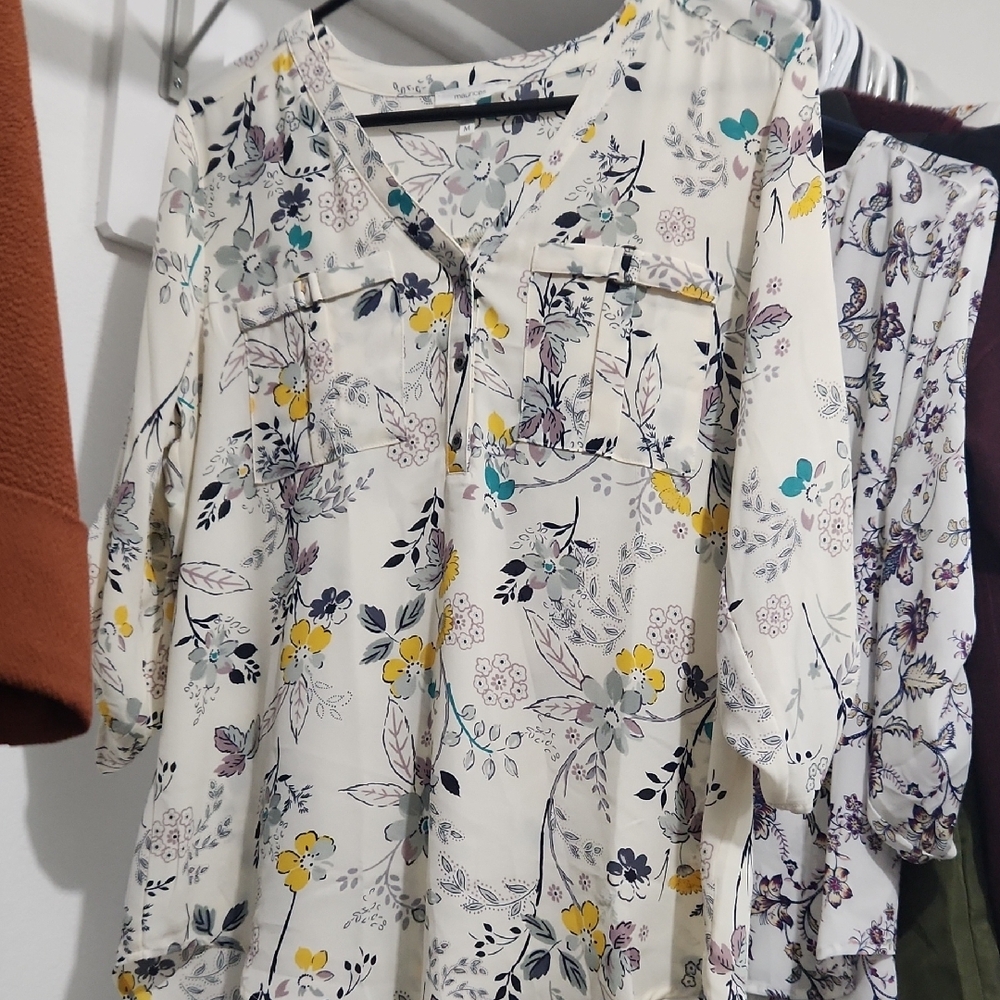 Floral Print Women's Top - Cream